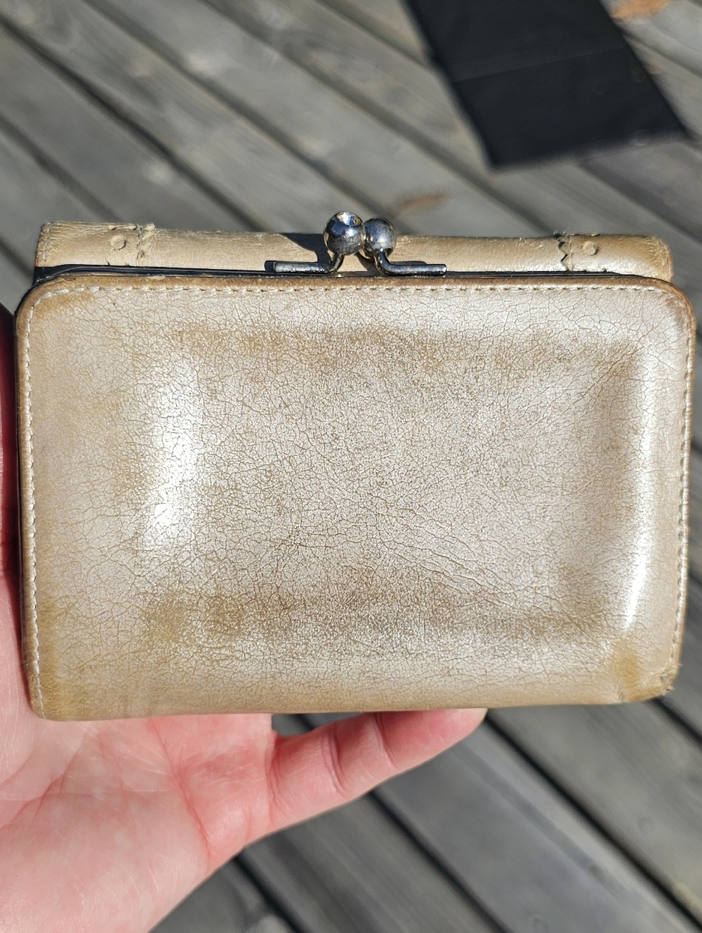 Anna Sui Gold Beige Butterfly Accent Wallet - Picture 2 of 15